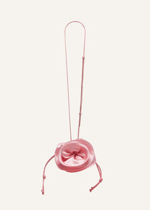 Magda bag pearl strap in pink satin