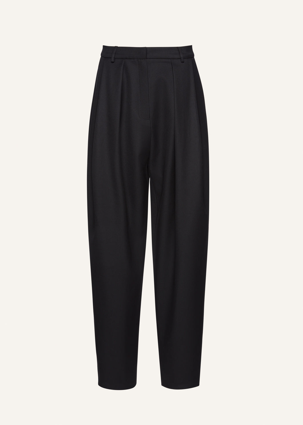 Tapered wool trousers in black