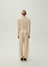 Load image into Gallery viewer, Wide leg bouclé pants in beige

