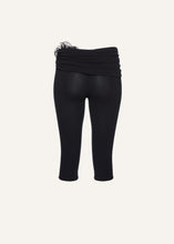 Load image into Gallery viewer, Waist wrap cropped jersey leggings in black
