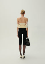 Load image into Gallery viewer, Waist wrap cropped jersey leggings in black
