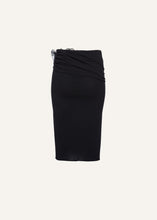 Load image into Gallery viewer, Waist wrap midi skirt in black
