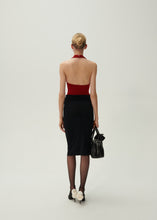 Load image into Gallery viewer, Waist wrap midi skirt in black
