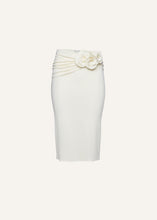 Load image into Gallery viewer, Waist wrap midi skirt in cream
