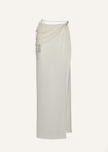 Load image into Gallery viewer, Asymmetrical pearl maxi skirt in cream
