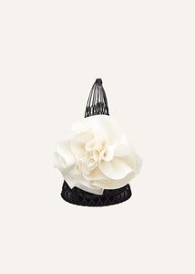Small Devana bag cream flower in black