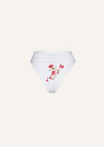 Classic high waist flower swim bottom in cream print