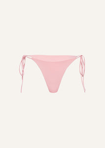 High-waist string tie swim bottom in pink