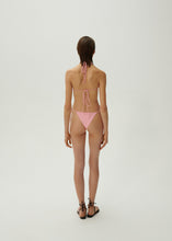 Load image into Gallery viewer, High-waist string tie swim bottom in pink

