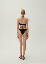 Load image into Gallery viewer, High waist pearl swim bottom in black
