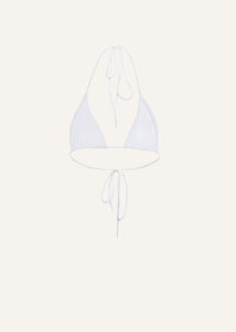 Floral strappy triangle bikini top in cream print