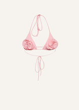 Load image into Gallery viewer, Floral strappy triangle bikini top in pink

