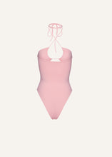 Load image into Gallery viewer, Criss cross halter swimsuit in pink
