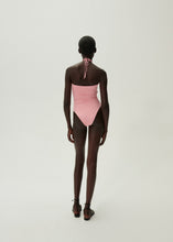Load image into Gallery viewer, Criss cross halter swimsuit in pink
