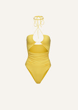 Load image into Gallery viewer, Criss cross halter swimsuit in yellow
