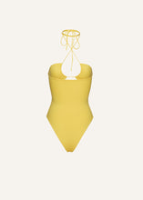 Load image into Gallery viewer, Criss cross halter swimsuit in yellow

