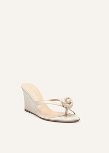 RE24 WEDGE SANDALS LEATHER CREAM