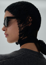 Load image into Gallery viewer, Crochet bonnet in black
