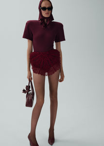 RE25 CROCHET 02 SKIRT BORDEAUX