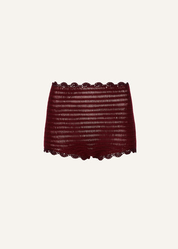 RE25 CROCHET 04 SHORTS BORDEAUX