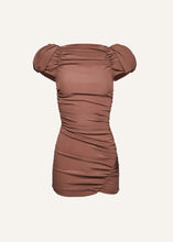 Load image into Gallery viewer, Puff sleeve mini dress in beige
