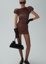 Load image into Gallery viewer, Puff sleeve mini dress in beige
