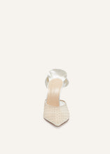 Load image into Gallery viewer, RE25 HEEL MULES CRYSTALS CREAM
