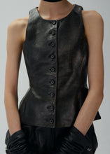 Load image into Gallery viewer, RE25 LEATHER 10 VEST BLACK VINTAGE
