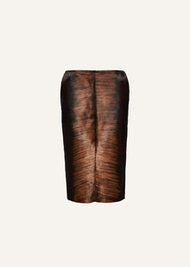 RE25 LEATHER 12 SKIRT BROWN PONY