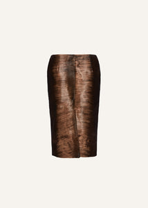 RE25 LEATHER 12 SKIRT BROWN PONY