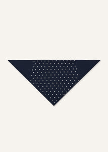 Crystal-studded triangle bandana in navy