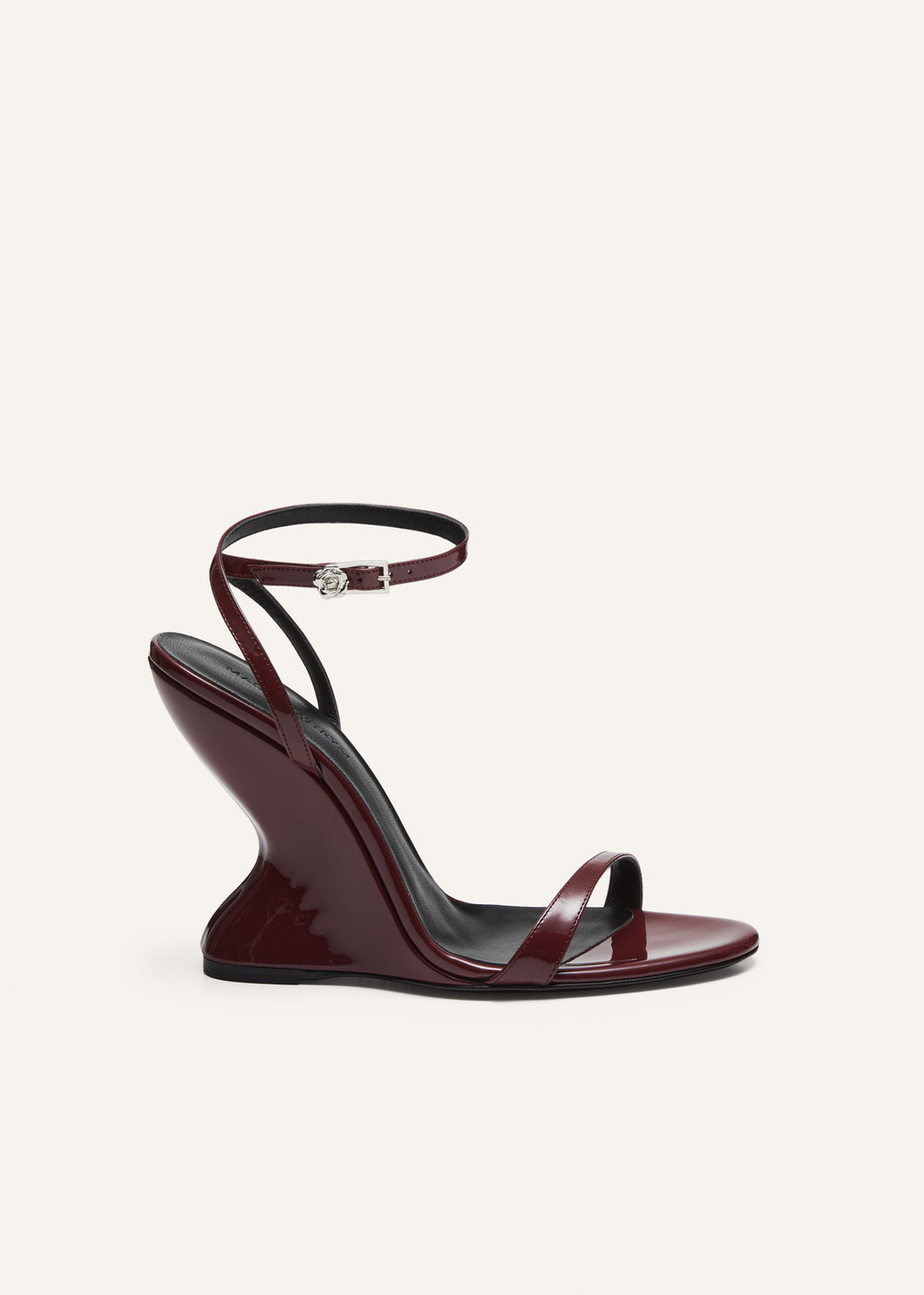 RE25 WEDGE SANDALS LEATHER BURGUNDY