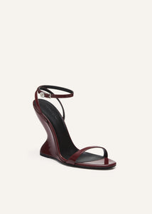 RE25 WEDGE SANDALS LEATHER BURGUNDY