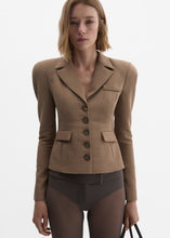 Load image into Gallery viewer, Fitted wool blazer in beige
