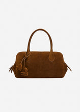 Load image into Gallery viewer, Brigitte in light brown suede with flower charm
