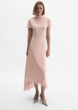Load image into Gallery viewer, Midi dress with scarf detail in light pink
