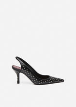 Load image into Gallery viewer, RE26 LOW SLINGBACK BLACK LEATHER WITH STUDS
