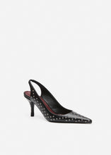 Load image into Gallery viewer, RE26 LOW SLINGBACK BLACK LEATHER WITH STUDS
