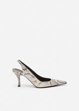Load image into Gallery viewer, RE26 LOW SLINGBACK GREY SNAKE LEATHER
