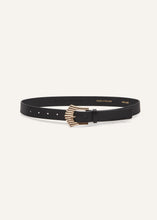 Load image into Gallery viewer, Gold deco belt in black leather
