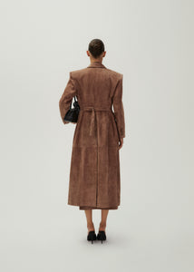 SS24 LEATHER 03 COAT BROWN
