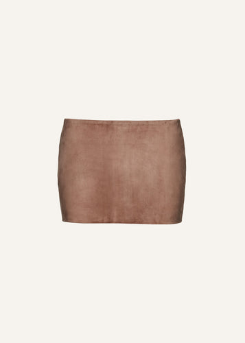 SS24 LEATHER 04 SKIRT BROWN