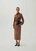 Load image into Gallery viewer, SS24 LEATHER 06 SKIRT BROWN
