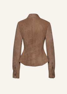 SS24 LEATHER 09 SHIRT BROWN