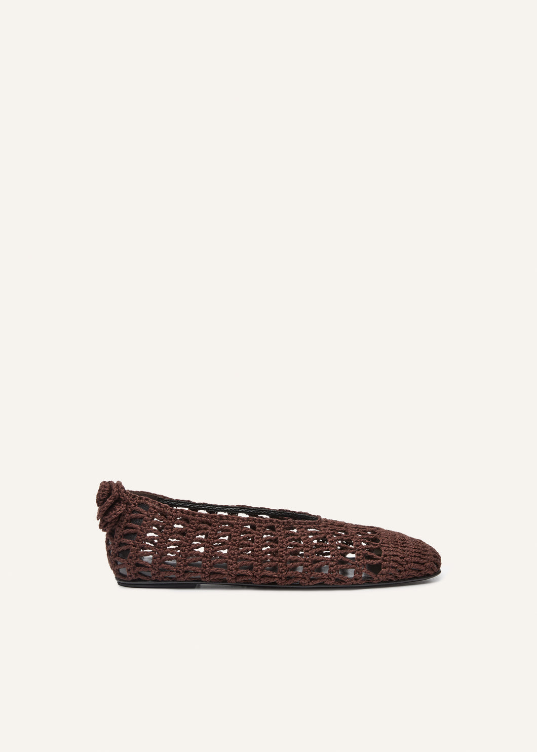 SS25 BALLET FLATS CROCHET BROWN