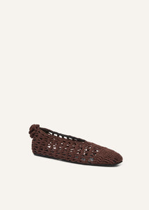 SS25 BALLET FLATS CROCHET BROWN