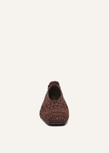 SS25 BALLET FLATS CROCHET BROWN