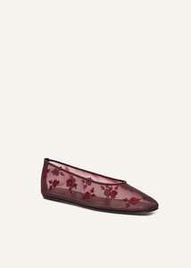 SS25 BALLET FLATS EMBROIDERY BURGUNDY