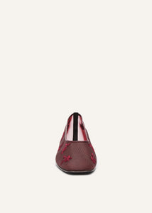 SS25 BALLET FLATS EMBROIDERY BURGUNDY