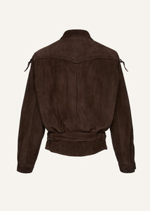 Cargo jacket in brown suede